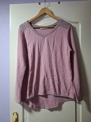 Conjunto Top Rosa y Pantalón Cuadros