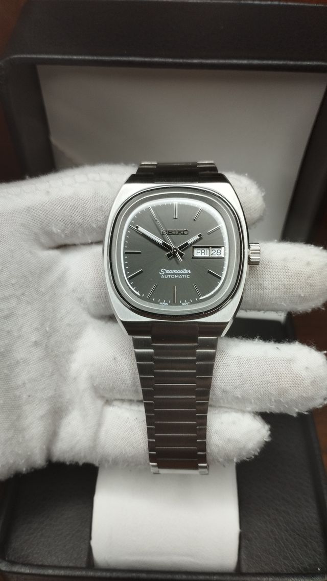 Reloj Seiko Mod Vintage Seamaster Daydate Gris