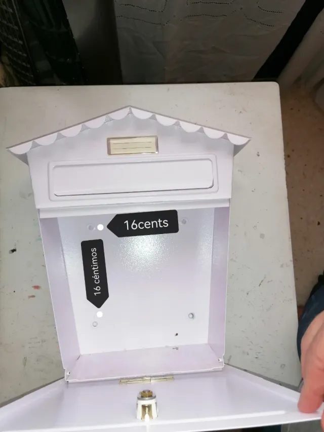 Buzón para cartas metálico blanco