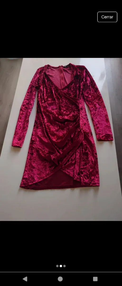 Vestido corto de terciopelo rosa/rojo