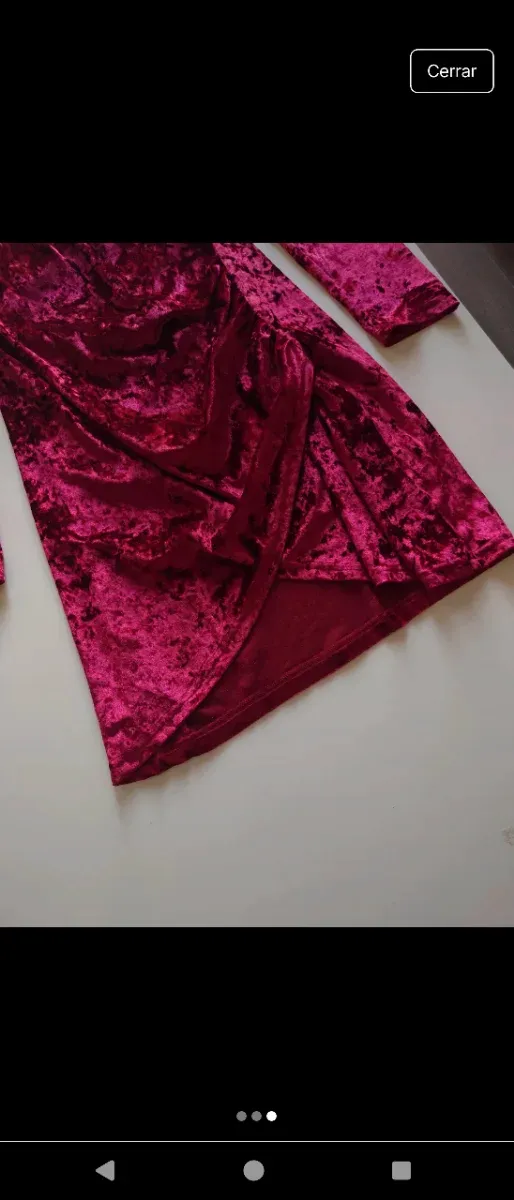 Vestido corto de terciopelo rosa/rojo