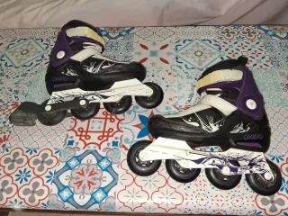 Patines Oxelo Talla 38 y Casco Azul