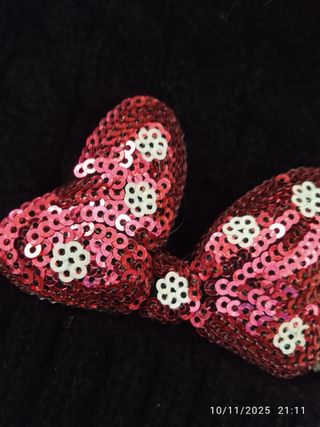 Gorro Minnie Mouse Negro con Lazos Rosas