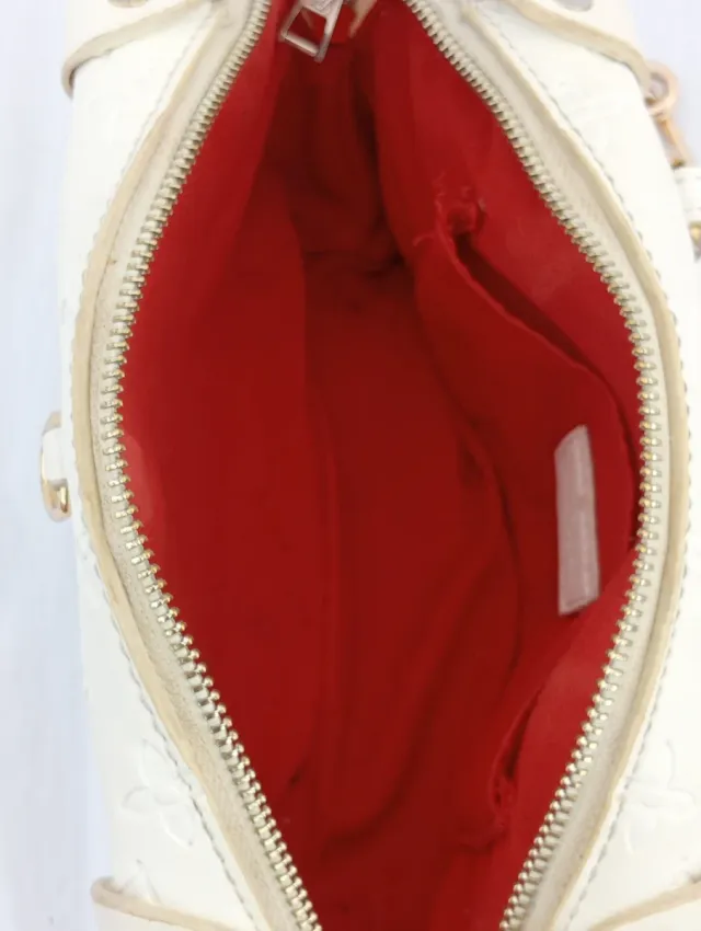 Borsa bianca con catena dorata