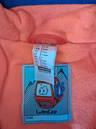 Traje de Nieve Infantil Naranja y Azul