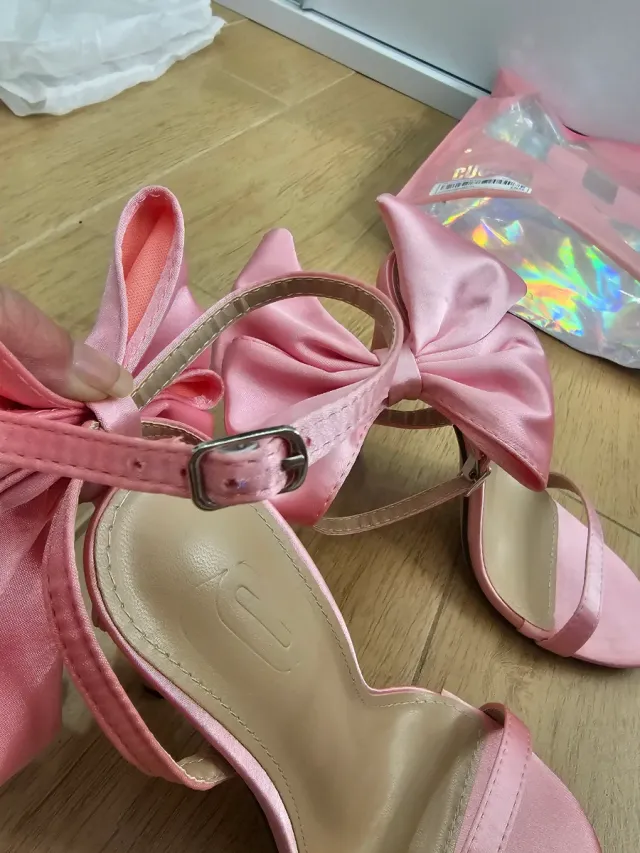 Sandalias Cuccoo Rosa Talla 36 Moña Satinada