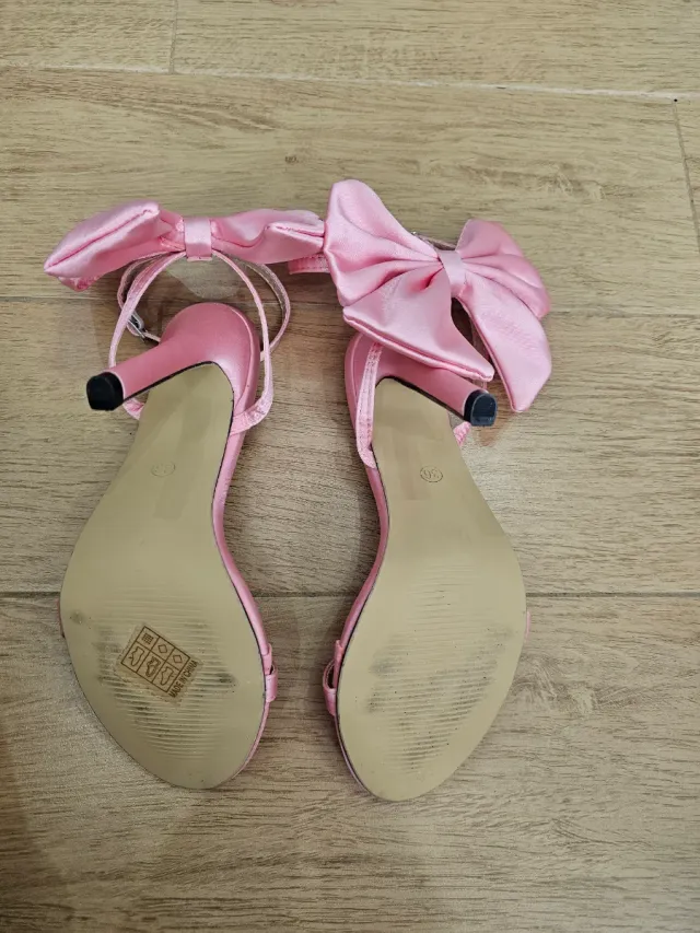 Sandalias Cuccoo Rosa Talla 36 Moña Satinada