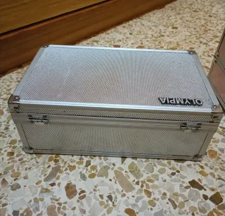Caja baúl metálico plateado