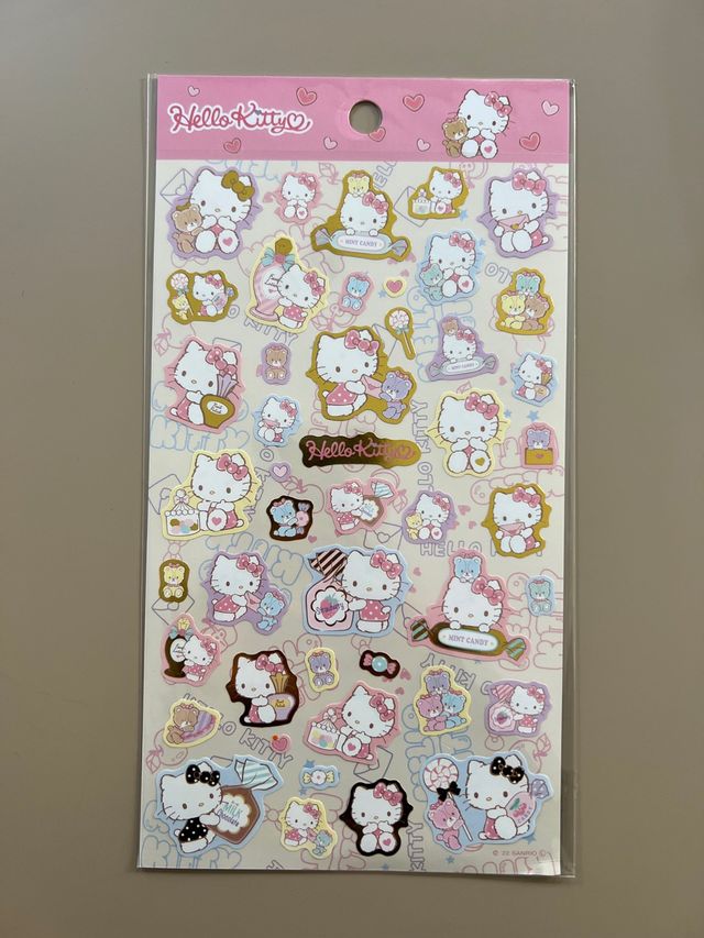 Pegatinas Hello Kitty Doradas