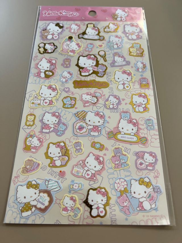 Pegatinas Hello Kitty Doradas
