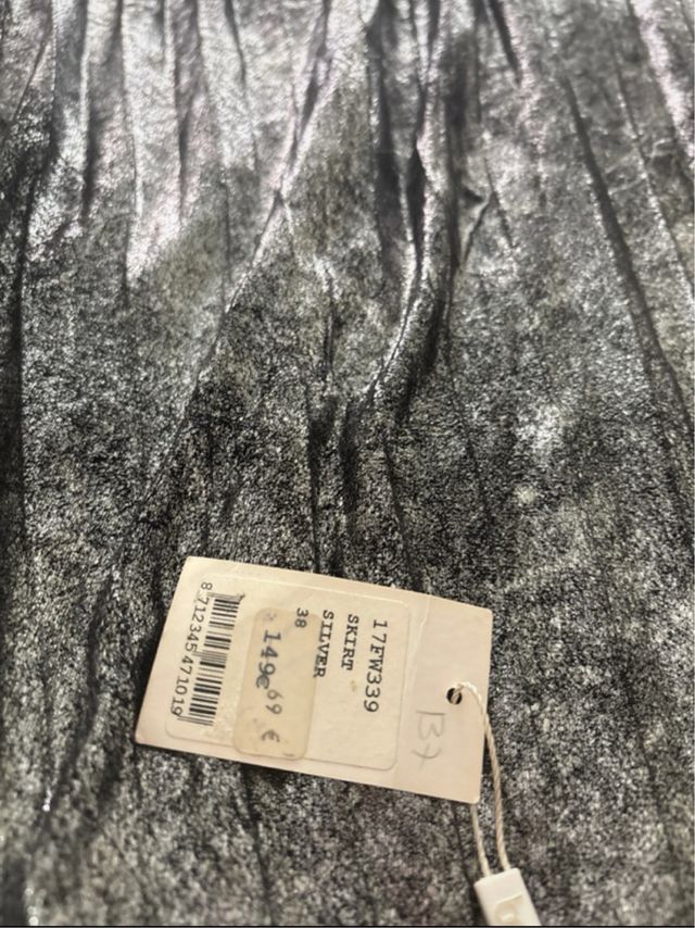 Falda BDBA plateada talla 38