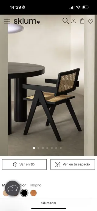 Pack 8 Sillas Comedor Madera Ratán Negro