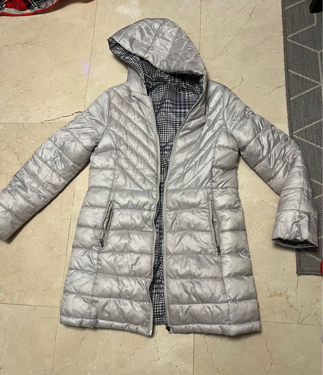 Abrigo reversible Cortefiel plata