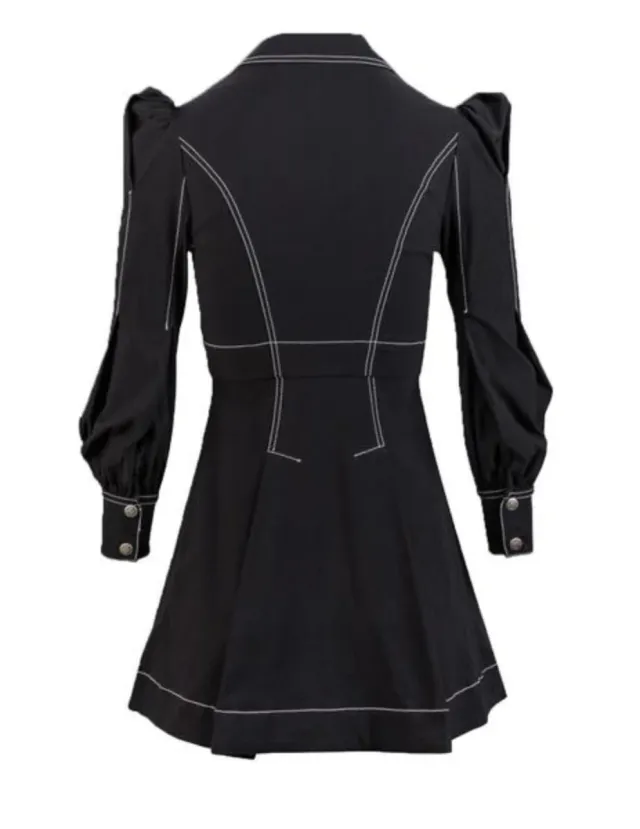 Vestido negro estilo camisero Higtly Preppy