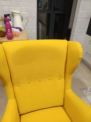 Sillón Orejero Amarillo Tela Ikea