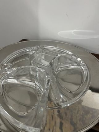 Piatto da aperitivo argento e trasparente