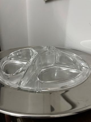 Piatto da aperitivo argento e trasparente