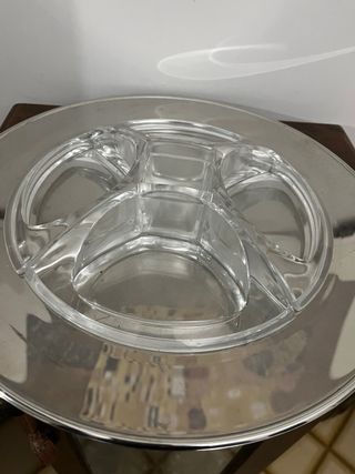 Piatto da aperitivo argento e trasparente