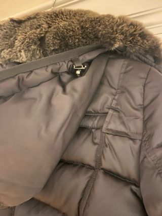 Chaquetón señora negro de plumas talla M