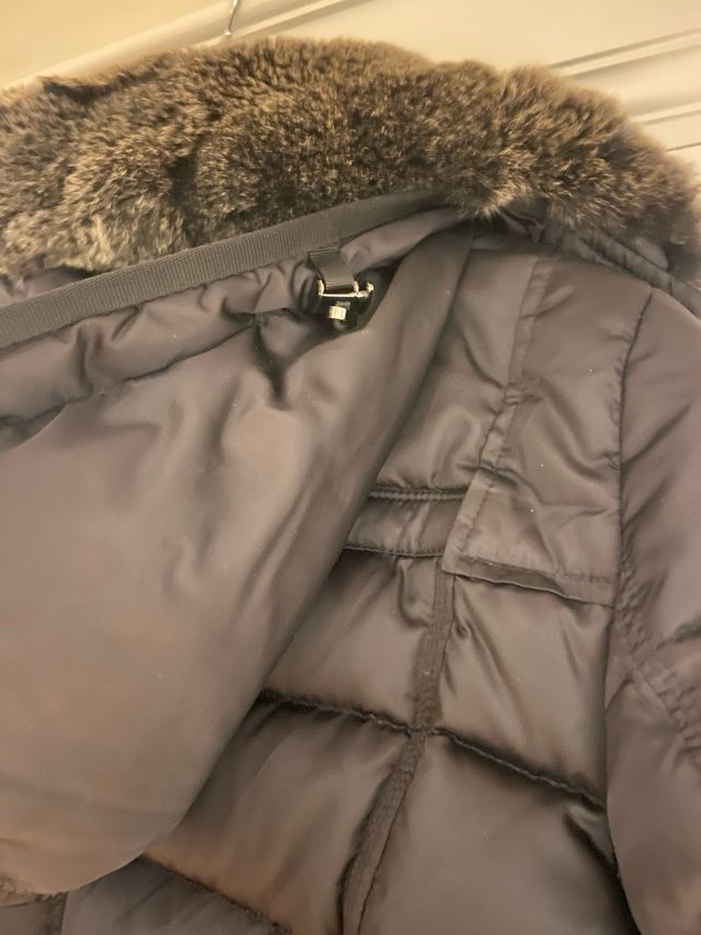 Chaquetón señora negro de plumas talla M