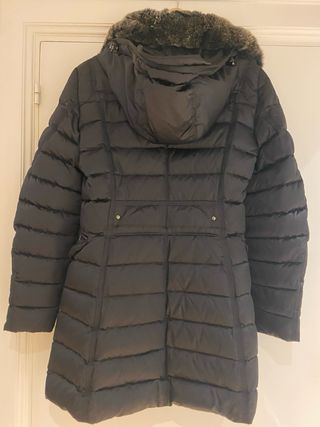 Chaquetón señora negro de plumas talla M