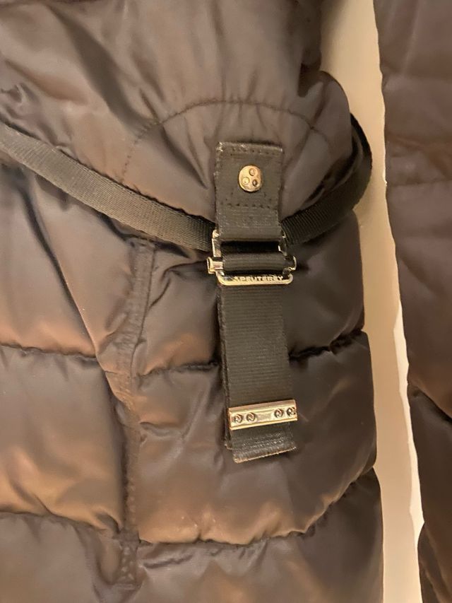 Chaquetón señora negro de plumas talla M