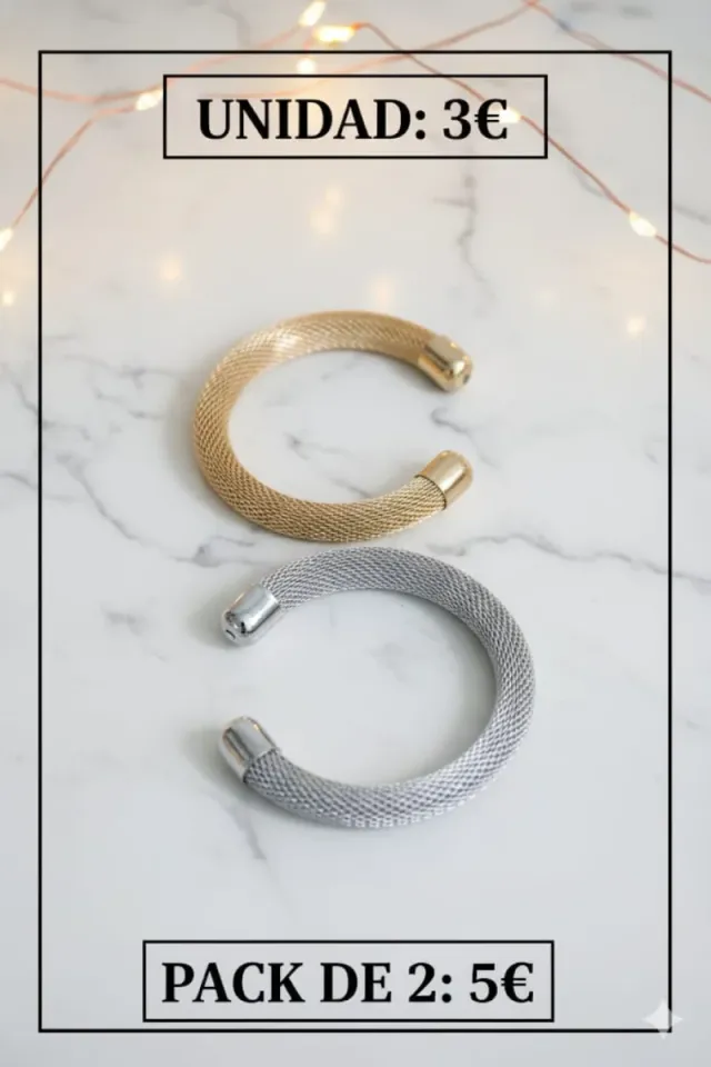 Pulsera Malla Dorada y Plateada