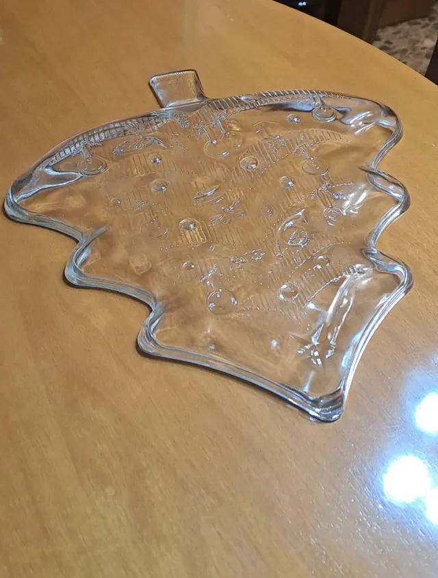 Bandeja cristal árbol Navidad decorada