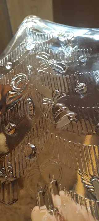 Bandeja cristal árbol Navidad decorada