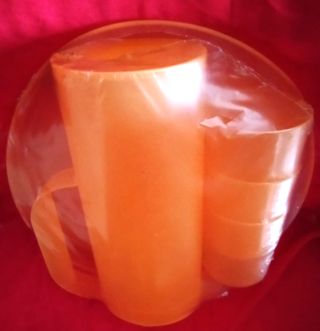 Set Tavola Campeggio Arancione Plastica