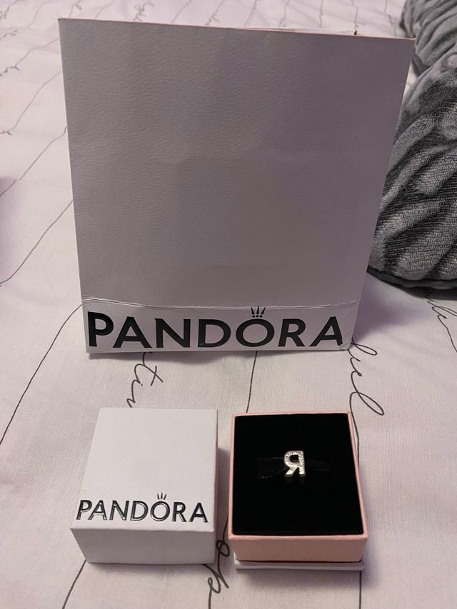 Charm Pandora Letra R Plata Ley