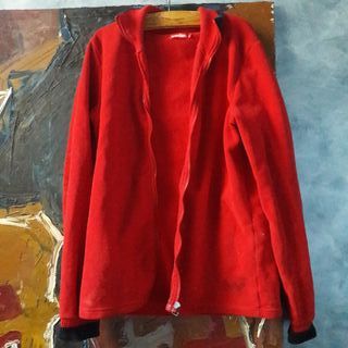 Sudadera polar roja cremallera Worten Talla M