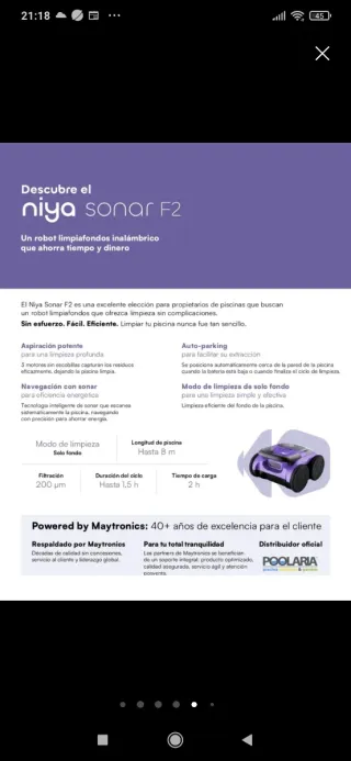 Limpia fondos piscina imnalámbrico