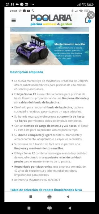 Limpia fondos piscina imnalámbrico