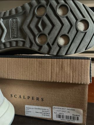 Zapatillas Scalper Mujer Talla 38 Gris/Blanco