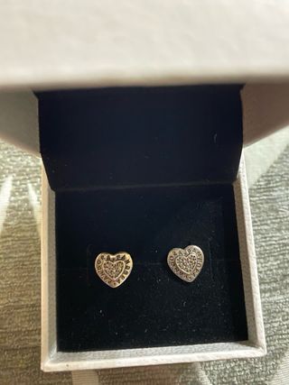 Pendientes Corazón Pandora Plata Ley