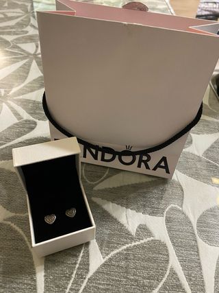 Pendientes Corazón Pandora Plata Ley