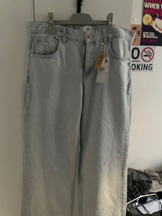 Pantalones wide leg Mango azules