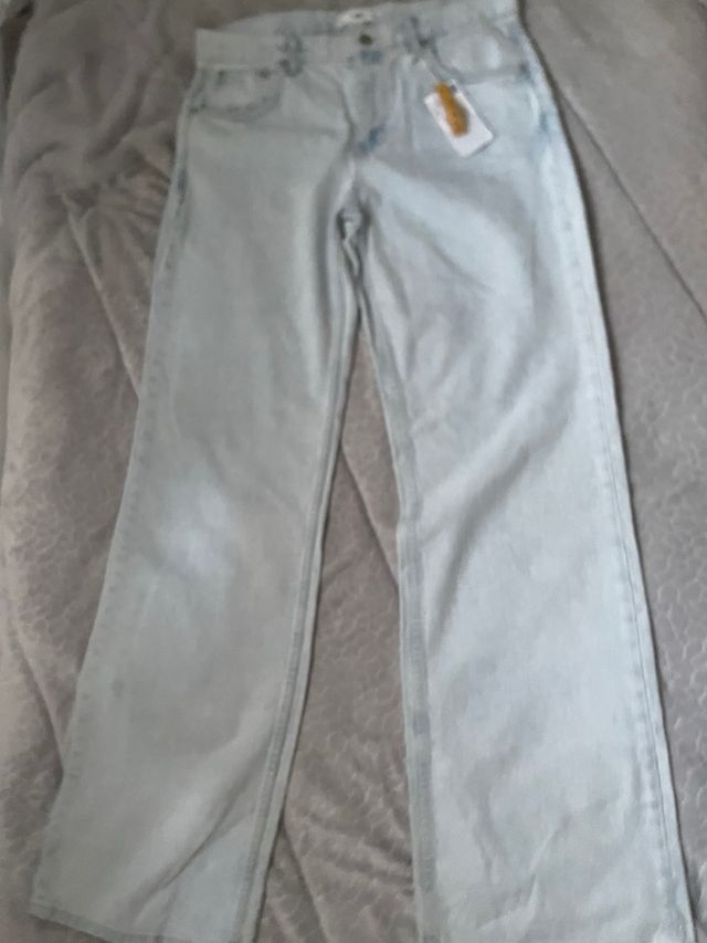 Pantalones wide leg Mango azules