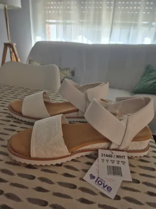 Sandalias Skechers Blancas Mujer