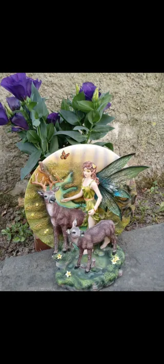 Piatto LES Alpes Fata e Cervi bello pesino h 28