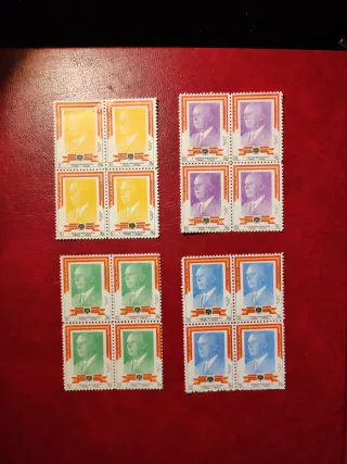 Sellos 1992 Centenario Franco en bloques