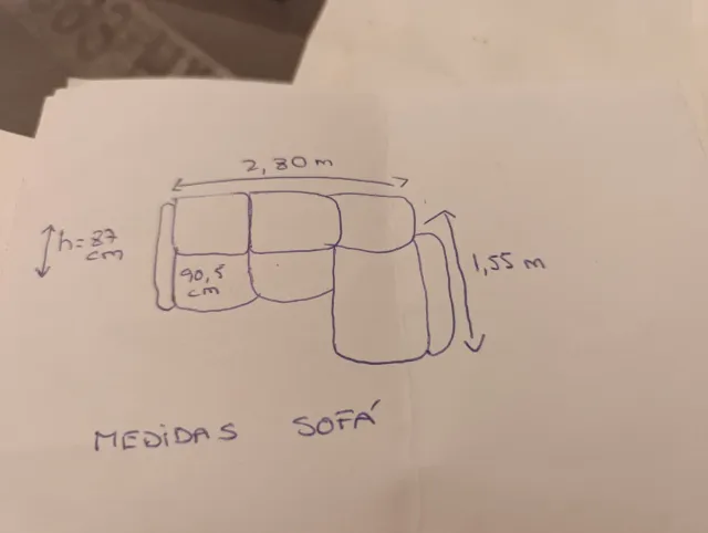 Sofá chaislongue tela morado