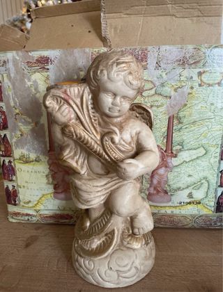 Set 3 Portacandele Angeli Beige Oro