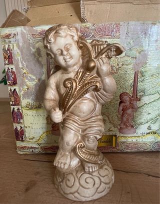 Set 3 Portacandele Angeli Beige Oro