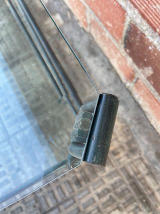 Mesa forja verde con cristal, solo hasta 01/02