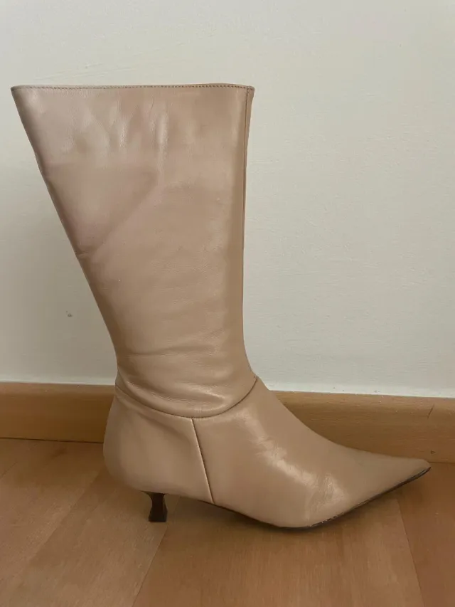Botas mujer piel beige talla 41 nuevas