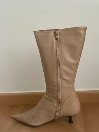 Botas mujer piel beige talla 41 nuevas