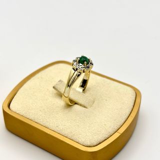 Anillo oro 18kt con esmeralda i diamantes