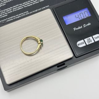 Anillo oro 18kt con esmeralda i diamantes